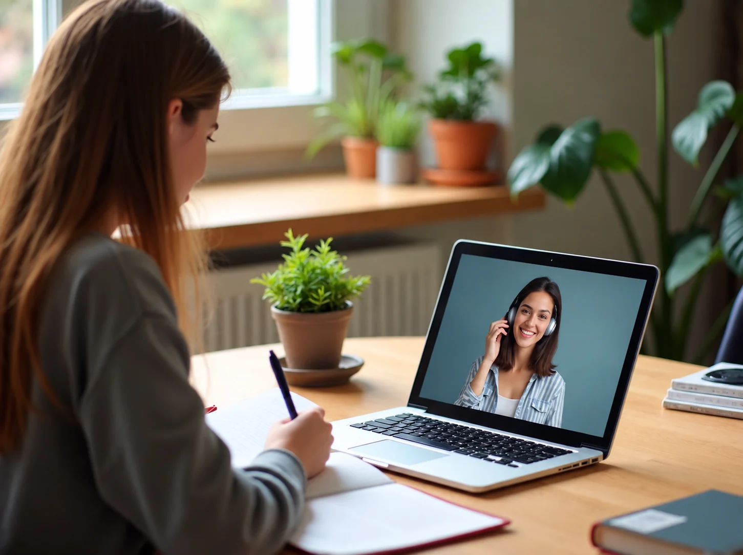 Élève suivant un cours en ligne sur ordinateur